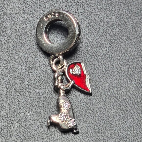 Couple Holding Heart Sterling Silver Dual Charms (NWOT) - Picture 3 of 7